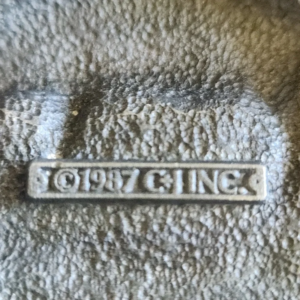 Vtg 1987 CJ Inc‎ Pewter Belt Buckle Pig Farm Barn Corn Windmill USA